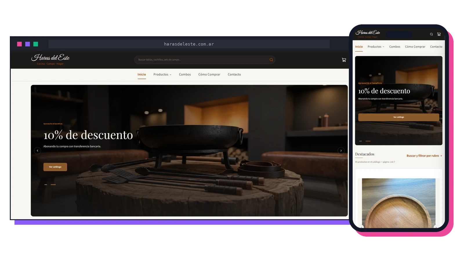 Haras del Este – tienda online en desktop y celular